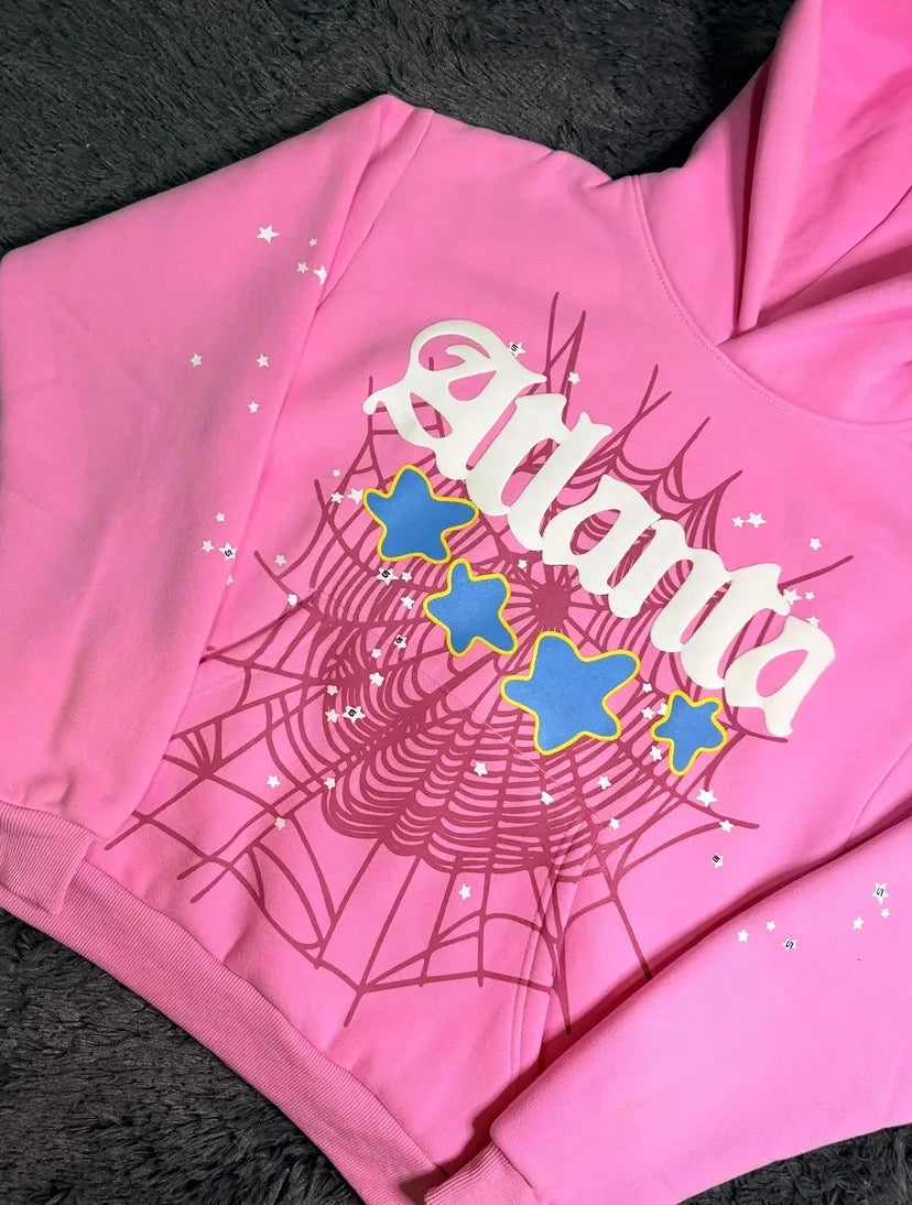 Pink Atlanta sp5der hoodie