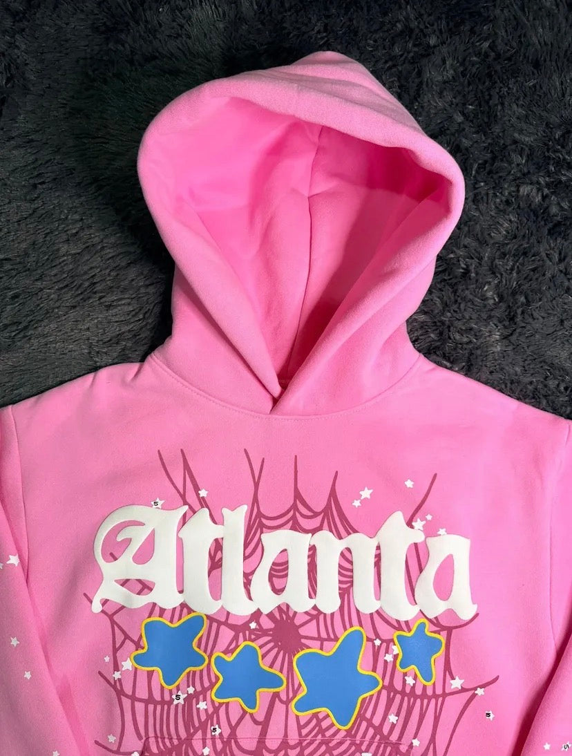 Pink Atlanta sp5der hoodie