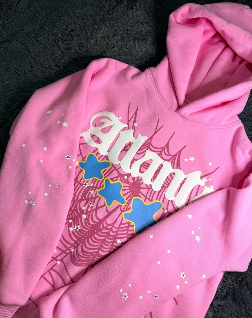 Pink Atlanta sp5der hoodie