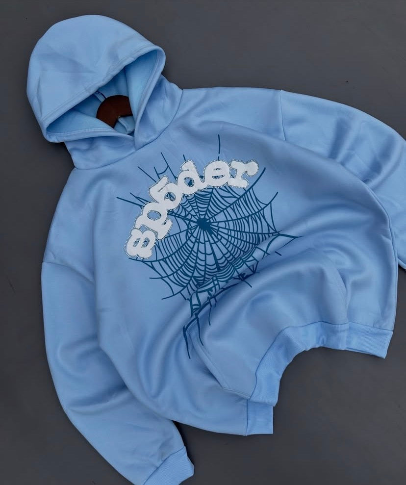 Sky blue sp5der hoodie