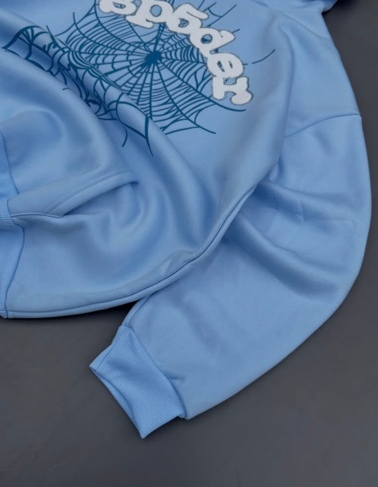 Sky blue sp5der hoodie