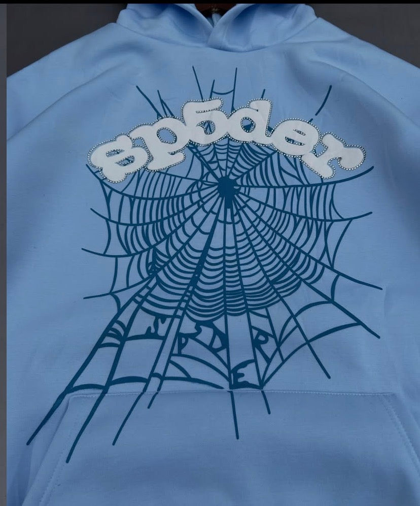 Sky blue sp5der hoodie