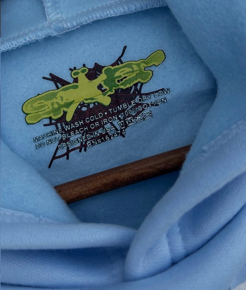 Sky blue sp5der hoodie
